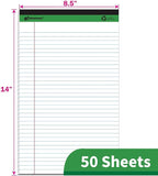 KAISA White Legal Pads Writing Pads Recycled Paper, 8.5"x14" Wide Ruled Lined - Image 2