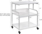 Fannova White Printer Stand, 23.6 x18.9 x 30 Inches Big Size Printer Table - Image 2