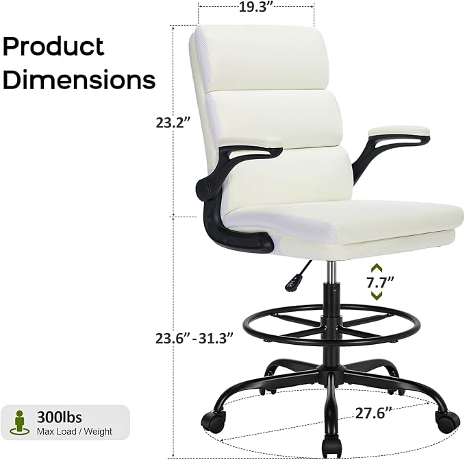 Drafting Chair Tall Office Chair - Image 2