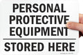 SmartSign "Personal Protective Equipment, Stored Here" Label | 7" x 10" by SmartSign