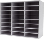 DYRABREST Mail Sorter Organizer 24 Compartments Wood Countertop Literature - Image 4