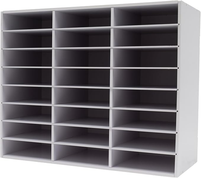 DYRABREST Mail Sorter Organizer 24 Compartments Wood Countertop Literature - Image 4