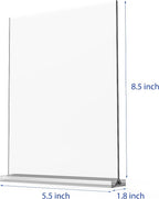 newnewshow Acrylic Sign Holder 5.5x8.5 Inch 3 Pack Vertical T Shape - Image 2