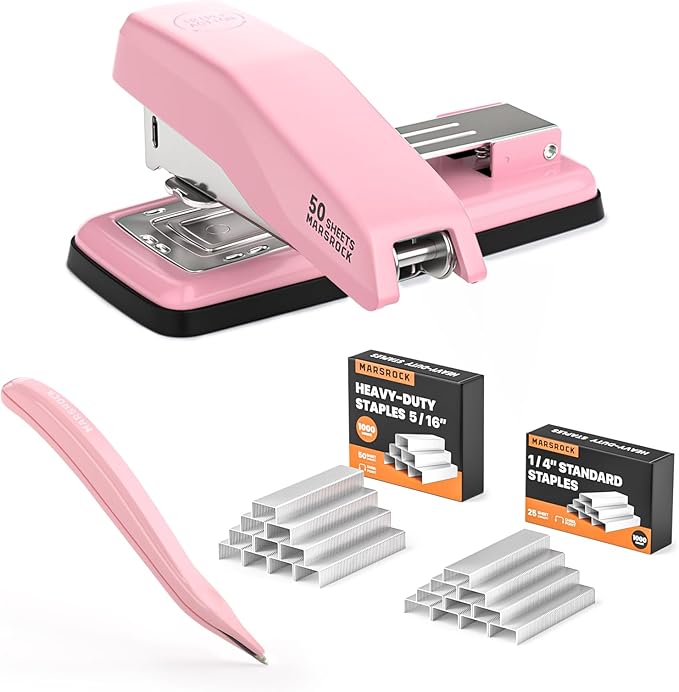 Marsrock Desktop Stapler, Swing-Arm Swivel Stapler, 50 Sheet Capacity, 2000 by Marsrock