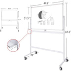 Adjustable Magnetic Mobile Dry Erase Board -48 x 32 Inches Whiteboard Stand - Image 5