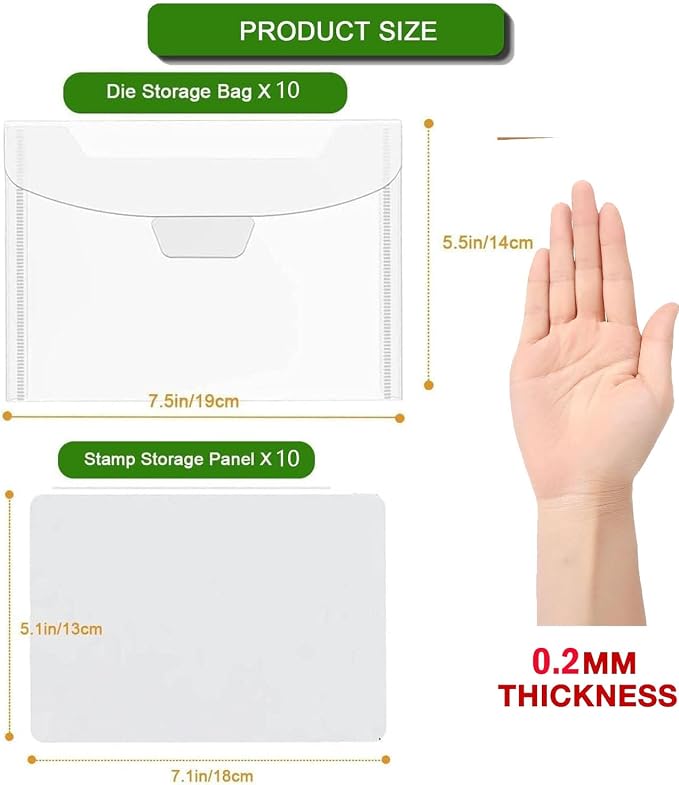 20 PCS Clear Stamps Storage Panels, Resealable Die Cut Storage Bag - Image 5