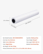VEVOR Wide Format Paper, 24 in x 150 ft Plotter Roll, 8 Rolls CAD Bond Rolls - Image 7