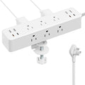 Flat Plug Desk Clamp Power Strip 10FT, 24W Total Charging Station, Desk Edge by AcozvinPowerStrip