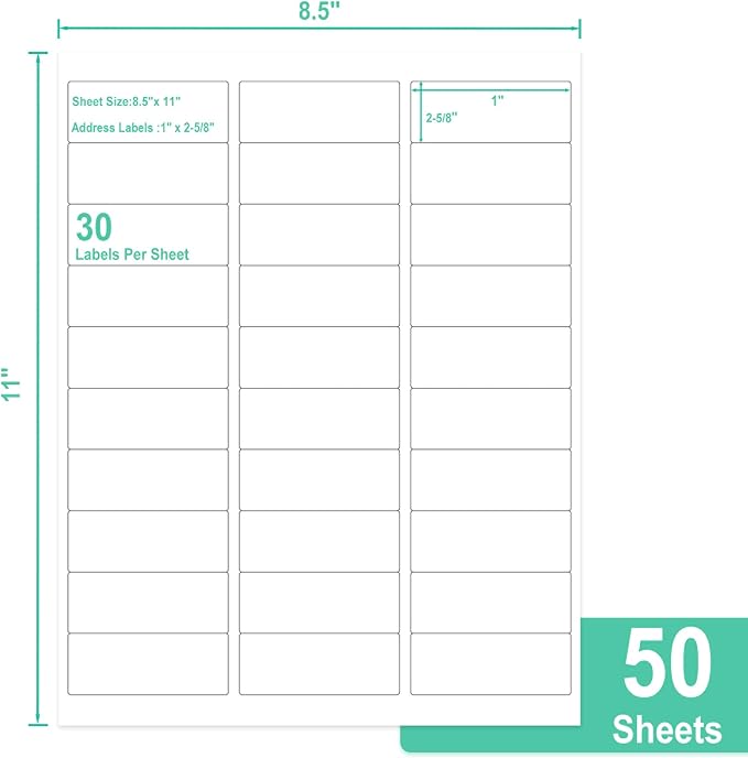 L LIKED Printable Address Labels, 500 Labels, 30 per Sheet, Mailing Labels - Image 2