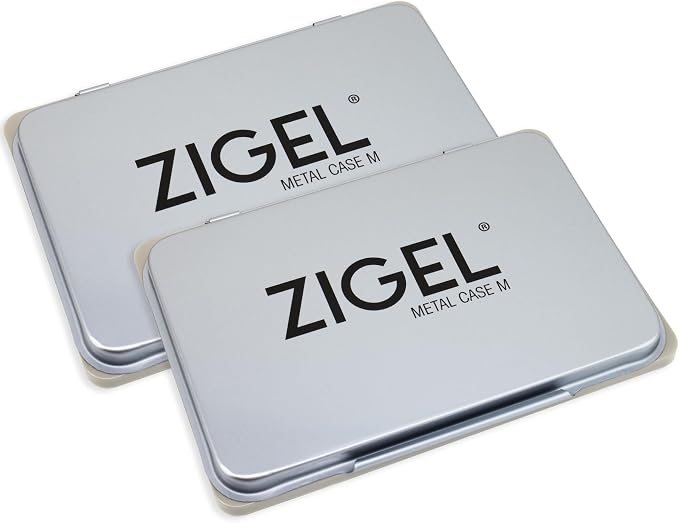 2 Pack Metal Case Stamp Pad Medium Size, Sky Blue Color - Image 2