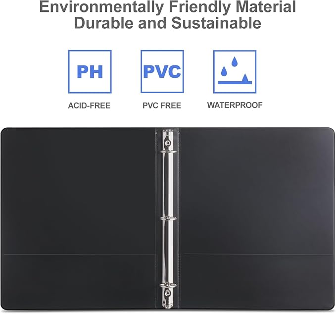 3 Ring Binder 1/2 Inch, ViVin Sturdy 0.5"-Round Ring Binder - Image 3