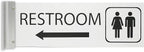 ALPHA DOG SIGNS Corridor Projecting Hallway Bathroom Sign, Left Arrow, by AlphaDog