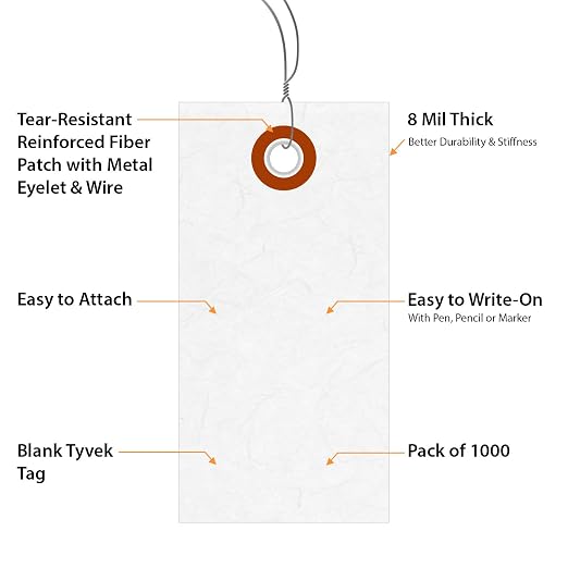 SmartSign 3.25 x 1.625 inch “White” Blank Tyvek Shipping Tags - Image 4