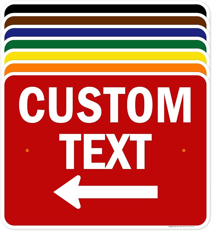 Custom Arrow, Custom Directional Sign, Left Arrow, 18x24 Inches, Rust Free .063 by MySignCenter