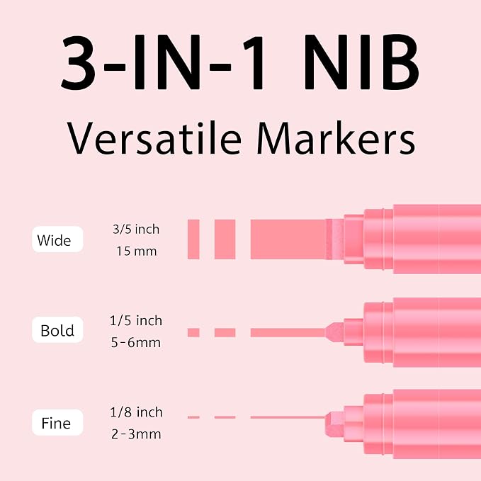BIGTHUMB Jumbo Graffiti Poster Markers Set: 12 Neon Colors Large 15mm Wide Tip - Image 3