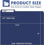 File Folder, PANDRI 120 Pack File Folder, 1/3 Cut Tab, Letter Size, Filing - Image 2