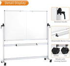 VIZ-PRO Double-Sided Mobile Whiteboard, 72 x 40 Inches, Magnetic Rolling Dry - Image 4
