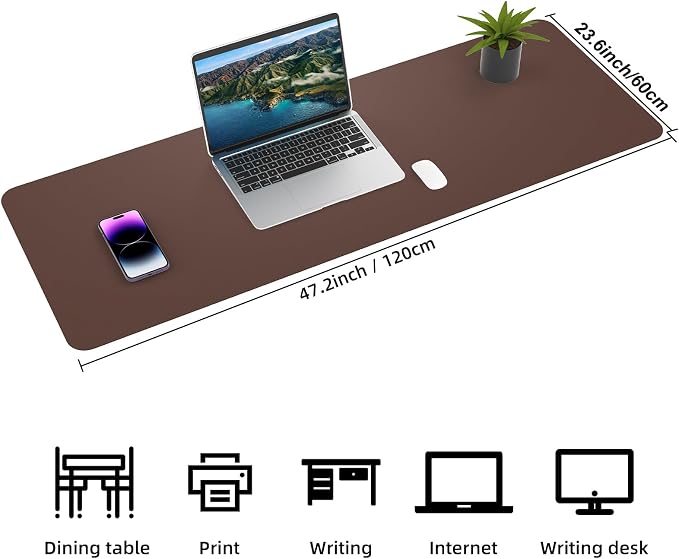 Leather Desk pad Protector, Large Desk mat - Image 2