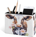Famame Cow Eating Pink Flowers Pencil Holder - Image 2