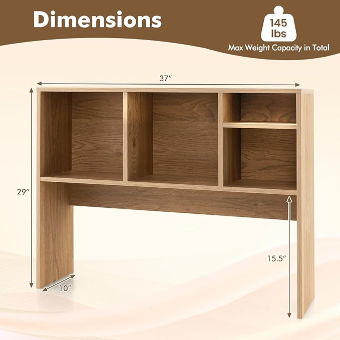 Tangkula Desktop Bookshelf, Countertop Storage Hutch - Image 3