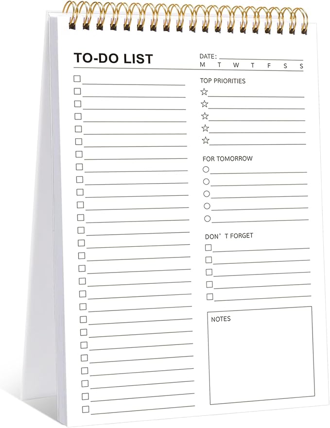 To Do List Notepad, 120 Pages 6.7x9.8" to Do List Notebook Undated Daily by Thboxes