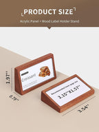 6 Pack Small Wood Price Tag Label Holder Tabletop Stand or Recline Small Sign - Image 3