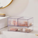 Vorey Clear Stackable Desk Storage Drawers, 3 Pack Acrylic Bathroom Makeup - Image 8
