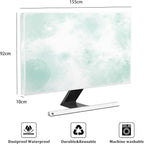 Baocicco Abstract Watercolor Waterproof TV Display Screen Cover 65 Inch Cyan - Image 2
