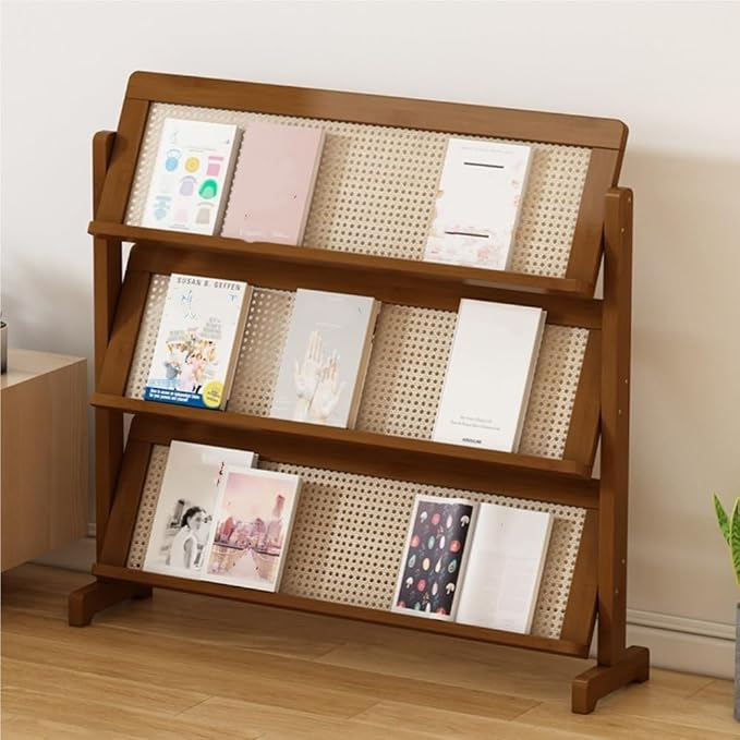 3-Tier Magazine Rack, Floor-Standing Magazine Holder, Bamboo Newspaper Stand - Image 9