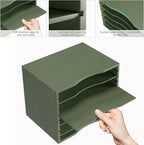 Bamjoy Bamboo 5 Tier Desktop Organizer, Paper Organizer Mail Sorter, File - Image 5