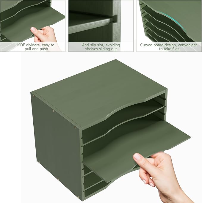 Bamjoy Bamboo 5 Tier Desktop Organizer, Paper Organizer Mail Sorter, File - Image 5
