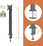 HEMUDU Single Tall Desk Monitor Arm Mount Stand Fit - Image 6