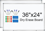 H-Qprobd White Board 36" x 24" Dry Erase Board by H-Qprobd