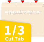 SUNEE File Folders, 120 Pack Manilla Folders 8.5 x 11, 1/3 Cut Tab - Image 3