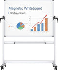 VIZ-PRO Double-Sided Magnetic Mobile Whiteboard, 48 x 36 Inches, Aluminium by VIZ-PRO