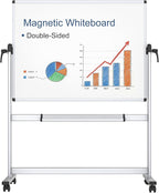 VIZ-PRO Double-Sided Magnetic Mobile Whiteboard, 48 x 36 Inches, Aluminium by VIZ-PRO
