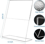 EHWINE 24 Pack 4 x 6 Acrylic Sign Holder, Vertical Slanted Back Paper Holder - Image 3