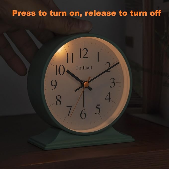 4.5"Retro Analog Alarm Clock, Vintage decor, Super Silent Non Ticking Small - Image 5