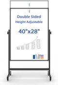 Rolling Whiteboard on Wheels, Double-Sided Magnetic Dry Erase Board by WOREEY