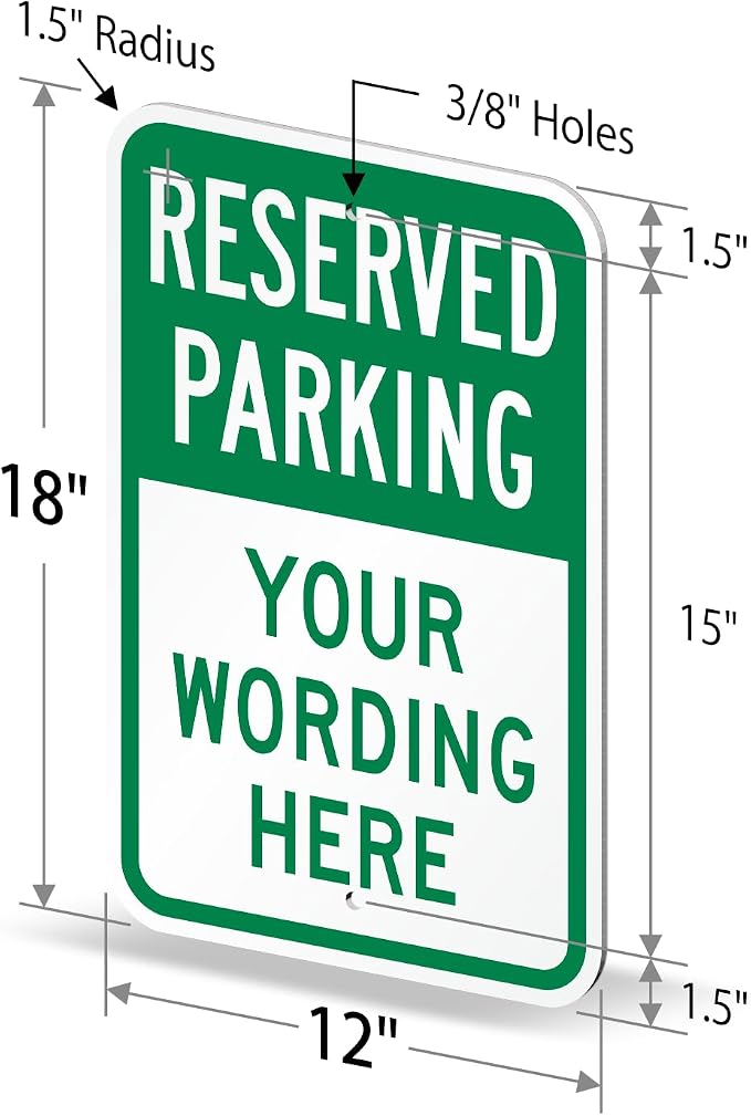 SmartSign 18 x 12 inch “Reserved Parking” Custom Metal Sign - Image 6