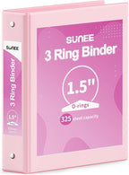 SUNEE 3 Ring Binder 1.5 Inch 1 Pack by SUNEE