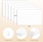 300 Count Index Cards 3 x 5 Inch Ruled White Index Cards, Flash Cards College - Image 2