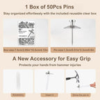 50pcs Silver Thumb Tacks for Wall Picture Hangers Heavy Duty Push pins for Wall - Image 2