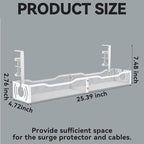 Cable Management, 25.3'' Under Desk Cable Management Tray No Drill, Metal Cable - Image 5