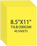 Cardstock 8.5 X 11, 40 Sheets Lemon Yellow Card Stock, 75lb/ 200gsm Vibrant by Ciphyfee