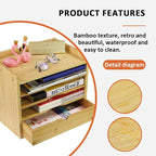 KKTONER 5-Tier Bamboo Desk Organizer - Image 4