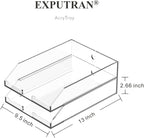 EXPUTRAN Stackable Clear Acrylic Paper Trays, Desk File Organizer, A4 Paper - Image 4