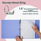 POPRUN 3 Ring Binder 1.5 Inch, Holds 325 Sheets of 8.5 x 11 Paper, Extra - Image 3