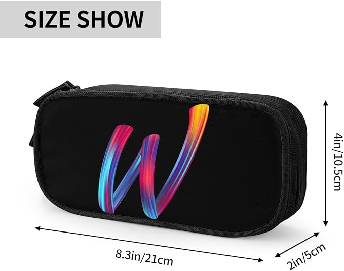 Cute Initial Pencil Case for Kids Students, Large Capacity Pencil Pouch for - Image 2