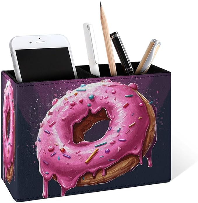 Famame Round Pink Dount Pencil Holder by Famame